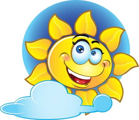 smiling  yellow sunのイラスト素材