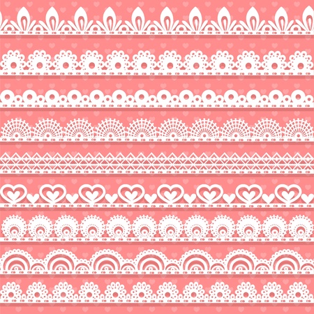 Large set of openwork lace borders for your designのイラスト素材