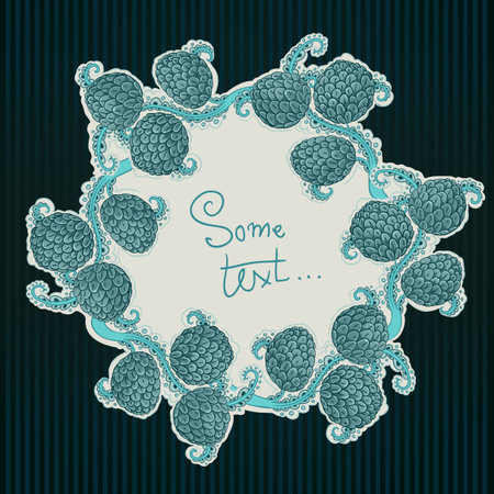 Decorative frame of hop conesのイラスト素材