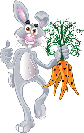 Fun rabbit with carrotのイラスト素材