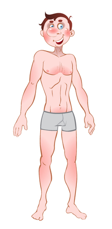 vector picture bare men in pantsのイラスト素材