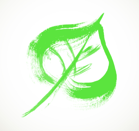 green leaf hand-drawnのイラスト素材