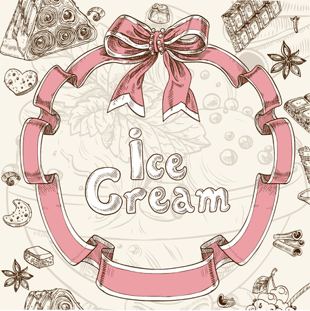 Ice cream sweet backgroundのイラスト素材