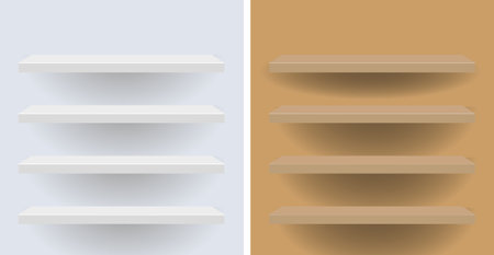 white and beige vector shelves for your designのイラスト素材