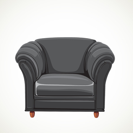 black vector isolated leather armchairのイラスト素材
