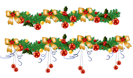Christmas garland, vectorのイラスト素材