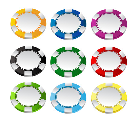 gambling chips vector setのイラスト素材