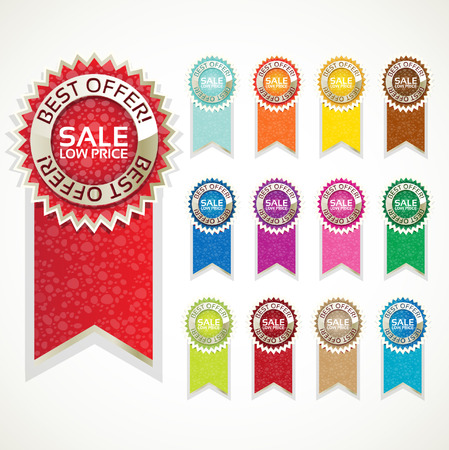Color sale label setのイラスト素材