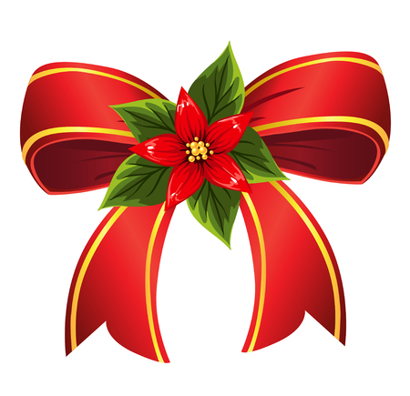 Decoration bow with flowerのイラスト素材