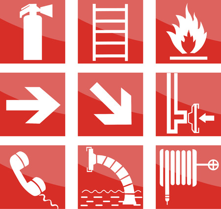 Fire safety signsのイラスト素材