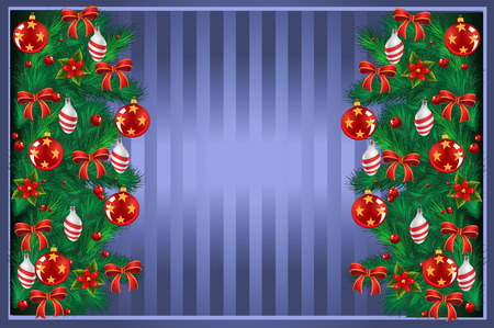 New Year post card with Christmas treeのイラスト素材