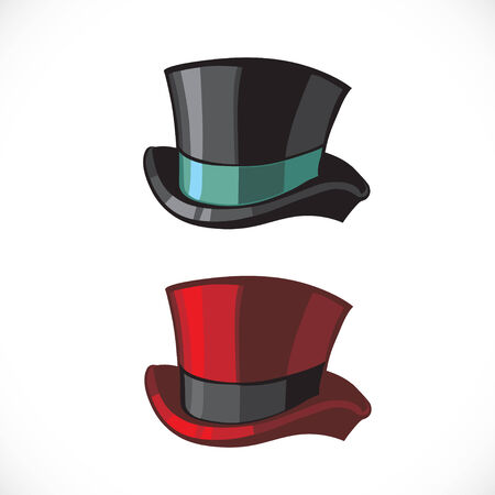 illustration of a top hats on white backgroundのイラスト素材