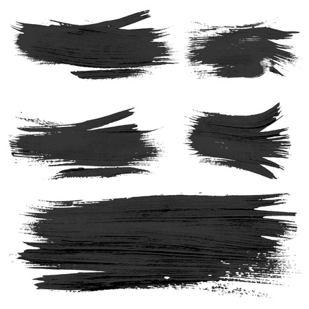 Chaotic rough realistic brush strokes with thick paint 3  Vector drawingのイラスト素材