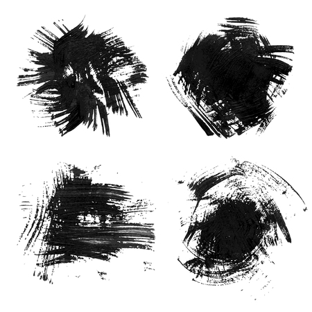 Chaotic rough realistic brush strokes with thick paint. Vector drawingのイラスト素材