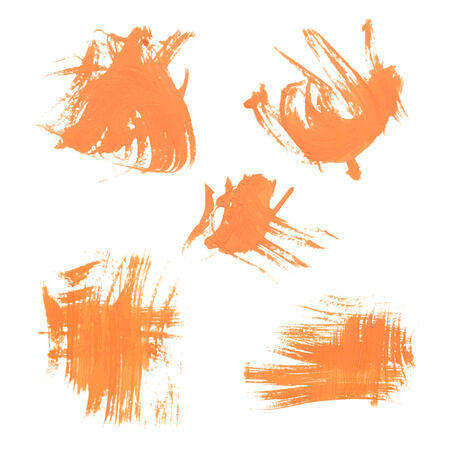 Set texture orange paint smears on white background 16のイラスト素材