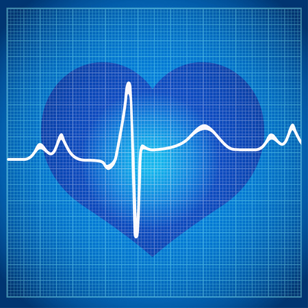 Healthy Heart cardiogram on background in the box to the ECGのイラスト素材