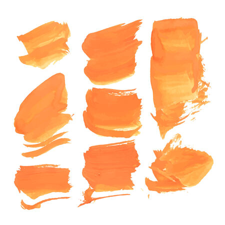 Abstract realistic smears orange gouache paintのイラスト素材