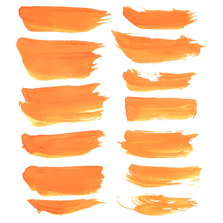 Abstract realistic strokes painted orange liquid paintのイラスト素材