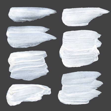 Realistic white thick paint strokes on a dark surfaceのイラスト素材