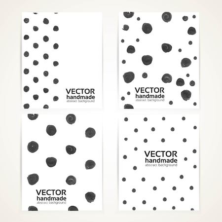 Small black circle of rough thick paint strokes texture banner setのイラスト素材