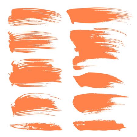 Abstract spots of orange paint isolated on a white backgroundのイラスト素材