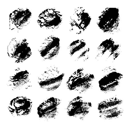 Black ink prints set isolated on a white backgroundのイラスト素材