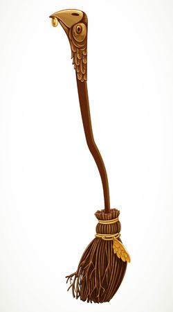 Broom for flying for witch isolated on a white backgroundのイラスト素材