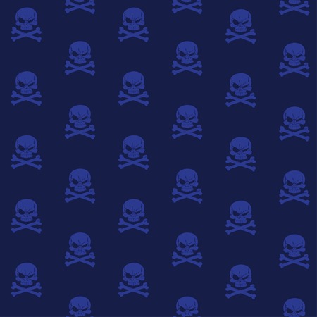 Blue seamless background wirh Jolly Rogerのイラスト素材