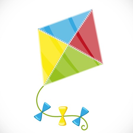Kite in the form of a rhombus isolated on a white backgroundのイラスト素材