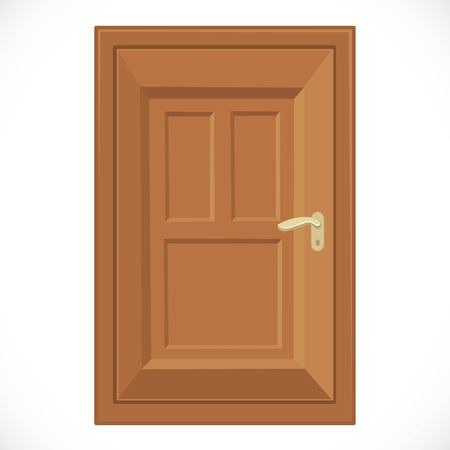 Rectangular wooden front door isolated on a white backgroundのイラスト素材