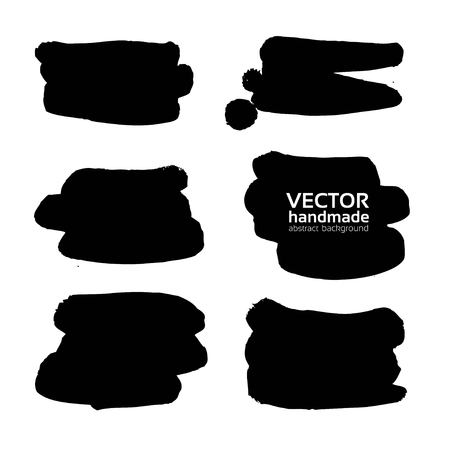 Abstract black smooth strokes isolated on a white backgroundのイラスト素材