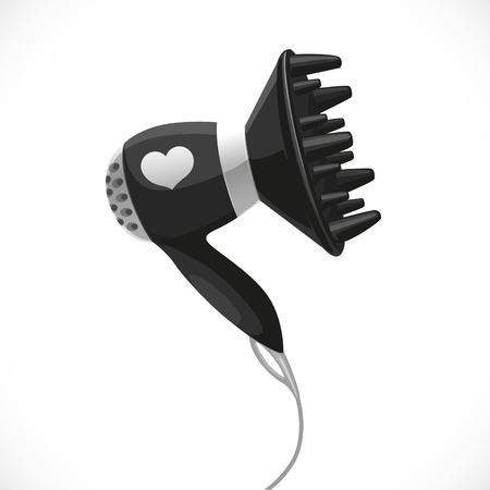 Hair dryer with diffuser isolated on a white backgroundのイラスト素材