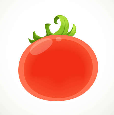 Red ripe juicy tomato isolated on white backgroundのイラスト素材