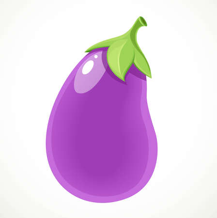 Ripe eggplant isolated on white backgroundのイラスト素材