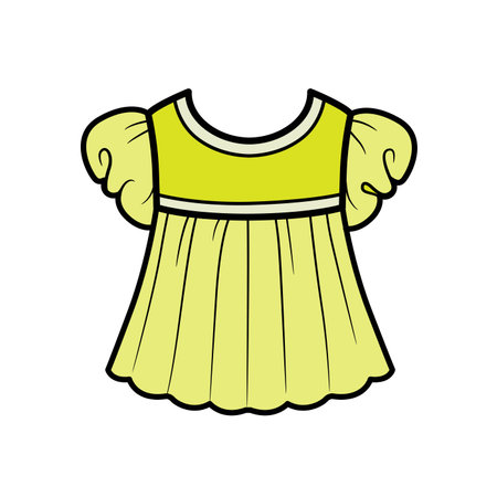 Babydoll blouse with lantern sleeves outline for coloring on a white backgroundのイラスト素材