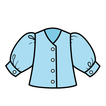 Blouse with puff sleeves for girl outline for coloring on a white backgroundのイラスト素材