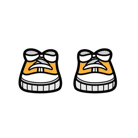 Kids sneakers color variation for coloring on a white backgroundのイラスト素材