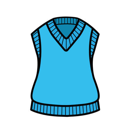Knitted vest for girls color variation for coloring page isolated on white backgroundのイラスト素材