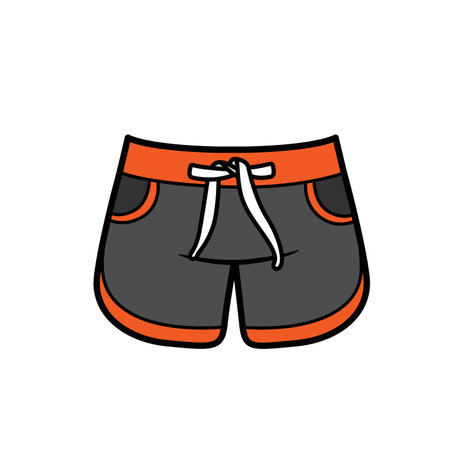 Sports small shorts for girls color variation for coloring on a white backgroundのイラスト素材