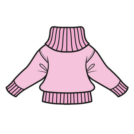 Warm short wool sweater color variation for coloring page on a white backgroundのイラスト素材