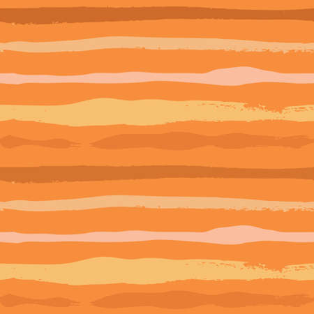 Seamless pattern from abstract long narrow textural strokes of orange thick paint on a white backgroundのイラスト素材