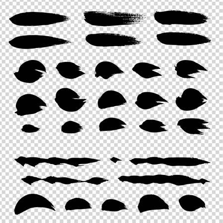 Black abstract texture organic brush strokes on imitation transparent backgroundのイラスト素材