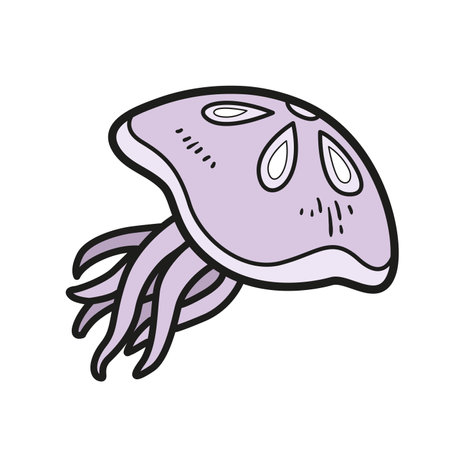 Medusa with tentacles color variation for coloring page isolated on white backgroundのイラスト素材