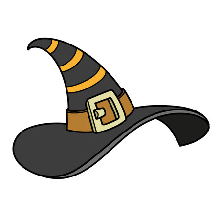 Pointed witch hat with large brim color variationのイラスト素材