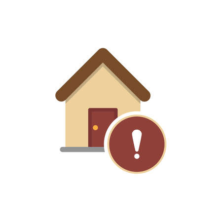 Home icon. Vector illustration of modern icon depicting a danger signal indoors.のイラスト素材