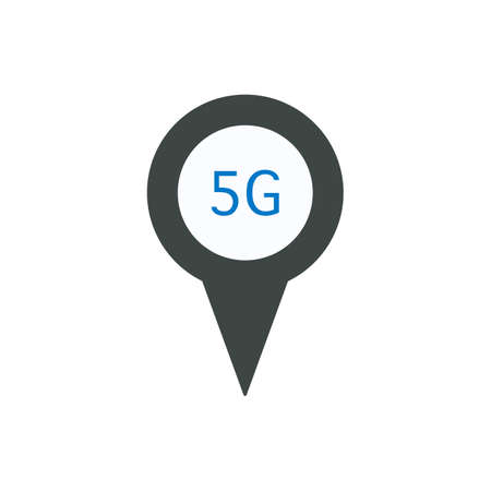 Pin icon with 5G sign symbolのイラスト素材