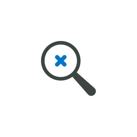 Magnifying glass icon, delete icon vector signのイラスト素材