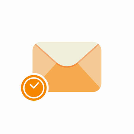 Delay email envelope mail message time icon. Vector Flat illustrationのイラスト素材