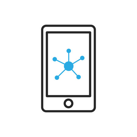 Smartphone icon. Mobile social networking. Vector illustration
