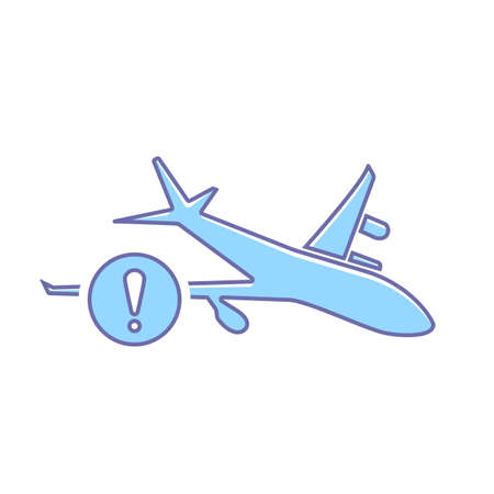Airplane flight plane transport travel warning icon. Vector illustrationのイラスト素材